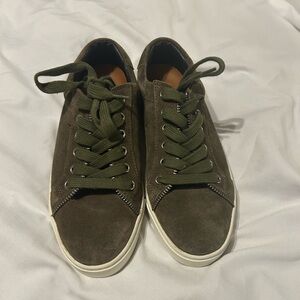 FRYE AND CO. Olive Suede Sneakers Size 7.5